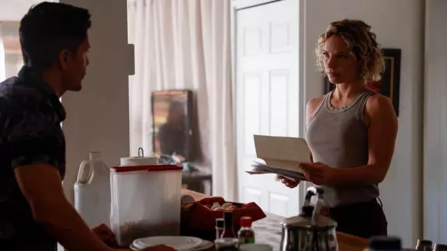 Ribbed Tank top worn by Juliet Higgins (Perdita Weeks) as seen in Magnum P.I. (S05E07)