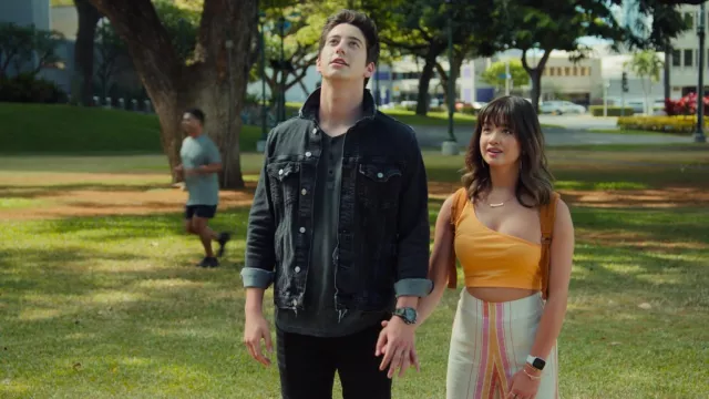 One shoulder top in orange worn by Lahela 'Doogie' Kamealoha (Peyton Elizabeth Lee) as seen in Doogie Kamealoha, M.D. (S02E06)