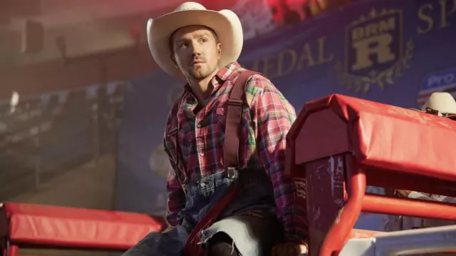 Plaid shirt worn by Tuff McMurray (Jake Foy) as seen in Ride (S01E01)