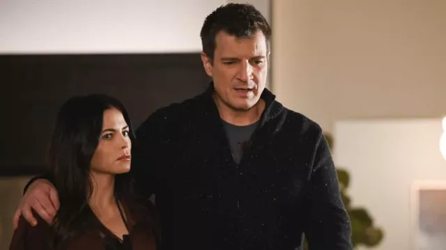 Zip sweater worn by John Nolan (Nathan Fillion) as seen in The Rookie TV show (S05E22)