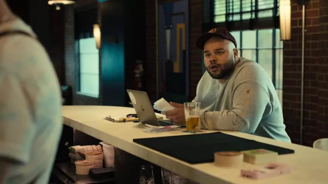 Grey crewneck worn by Andy (Tre Hale) as seen in Platonic (S01E03)