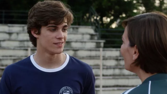 Navy Blue T-shirt worn by Niccolò Rossi Govender (Lorenzo Zurzolo) in Baby TV series (Season 1 Episode 4)