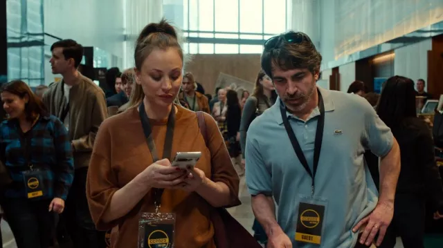 Brown top worn by Ava Bartlett (Kaley Cuoco) as seen in Based on a True Story (S01E04)
