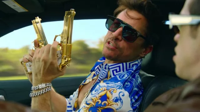 Gucci Sunglasses worn by Crispy (Simon Rex) as seen in Bupkis (S01E04)