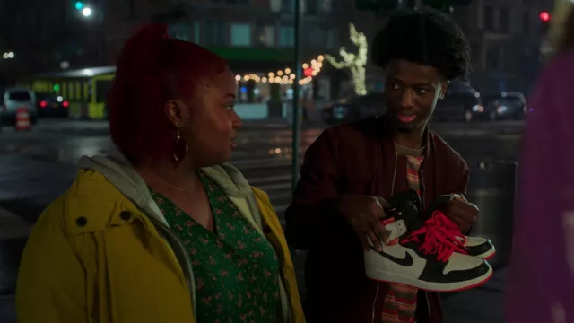 Nike Air Jordan 1 Sneakers held by Teen Boy (Cole Bullock) as seen in Run the World (S02E04)