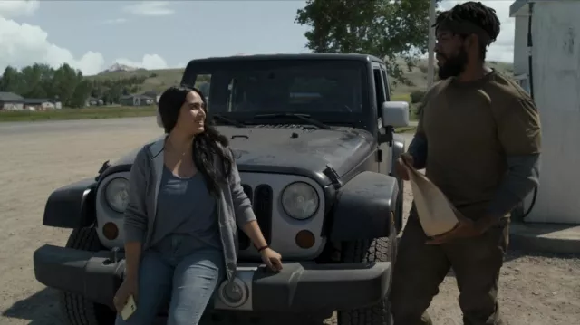 Olive green tee worn by Nate Romanowski (Mustafa Speaks) as seen in Joe Pickett (S02E05)