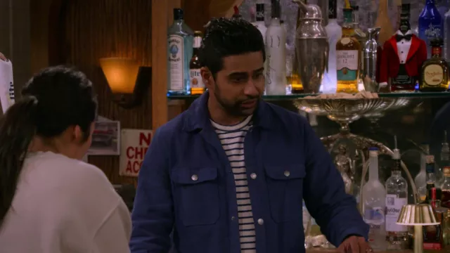 Striped t-shirt worn by Sid (Suraj Sharma) as seen in How I Met Your Father (S02E17)