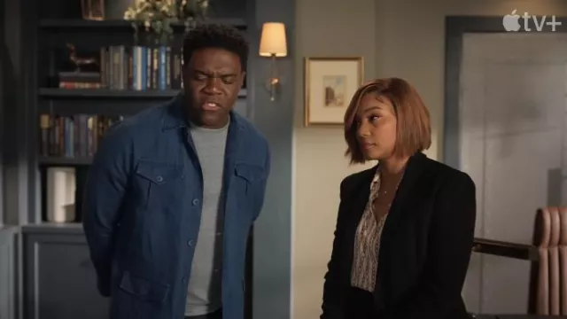 Blue overshirt worn by Aniq (Sam Richardson) as seen in The Afterparty (Season 2 Episode 1)