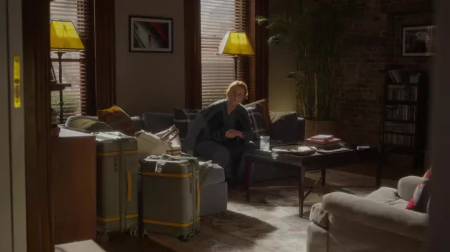 Paravel Aviator Carry-On Suitcases de Miranda Hobbes (Cynthia Nixon) como se ve en And Just Like That... (S02E03)