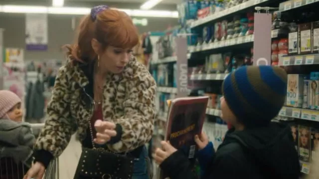 The printed sheep jacket worn by Morgane Alvaro (Audrey Fleurot) in the HPI series: High Intellectual Potential (S01E01)