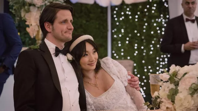 Wedding necklace worn by Grace (Poppy Liu) as seen in The Afterparty (S02E01)