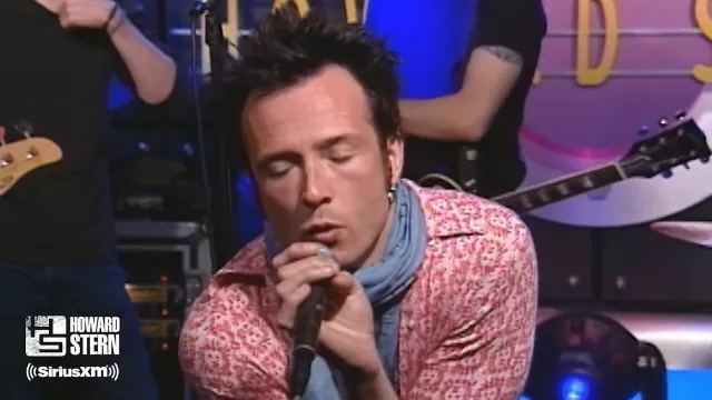 The red and white printed shirt worn by Scott Weiland for his live of Stone Temple Pilots' Interstate Love Song on The Howard Stern Show (2000)