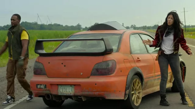 Black boots worn by Quiet (Stephanie Beatriz) as seen in Twisted Metal (S01E05)
