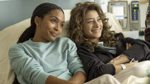 Turquoise sweater worn by Jane (Yara Shahidi) as seen in Sitting in Bars with Cake movie