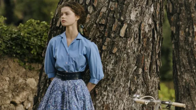 Flora print skirt worn by Teresa (Cara Bossom) as seen in Monsieur Spade TV show (Season 1)