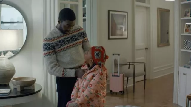 Christmas Grey Sweater worn by Bernard Paapa Essiedu as seen in Genie movie wardrobe Spotern