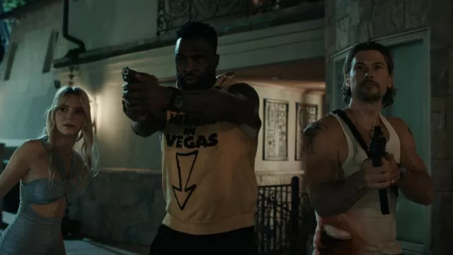 'This is What Happens in Vegas' Sleeveless sweatshirt worn by Trunk (Terrence Terrell) as seen in Obliterated (S01E05)