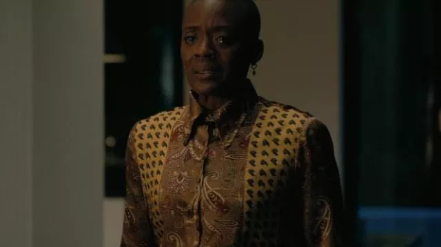 Golden Shirt of Victorine LaFourcade (T'Nia Miller) in The Fall of the House of Usher (S01E05)