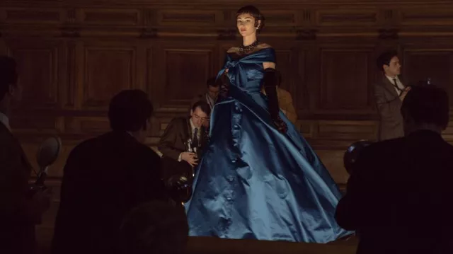 Christian Dior's Blue Dress worn by A model at a fashion show as seen in The New Look (Season 1)