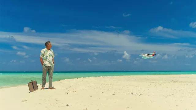 Printed shirt worn by Eugene Levy as seen in The Reluctant Traveler with Eugene Levy (Season 1 Episode 5) - Maldives