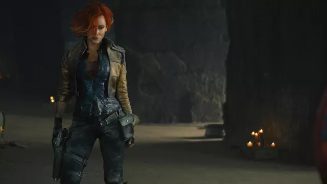 Leather jacket worn by Lilith (Cate Blanchett) as seen in Borderlands movie wardrobe