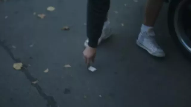 White sneakers worn by Jimmy (Rudy Pankow) as seen in 5lbs of Pressure movie wardrobe