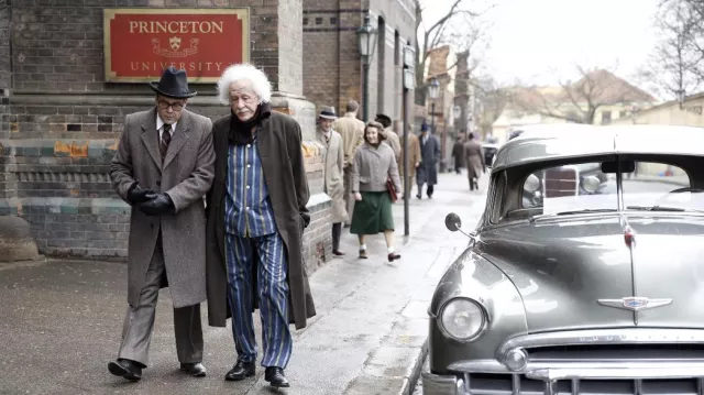 Blue Striped Pajamas set worn by Albert Einstein (Geoffrey Rush) as seen in Genius TV series (S01E10)