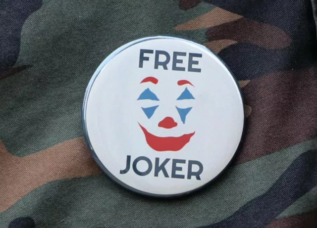 "Free Joker" Pin as seen on the set of Joker: Folie à Deux movie