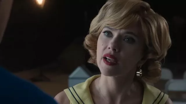 Hoop gold earrings worn by Kelly Jones (Scarlett Johansson) as seen in Fly Me to the Moon movie