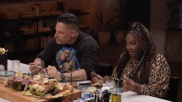 Dennis Rodman Printed T-shirt worn by Joe Manganiello in Dinner Time Live with David Chang TV show