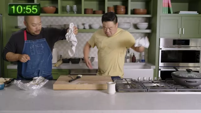 Denim Apron worn by David Chang as seen in Dinner Time Live with David Chang TV show