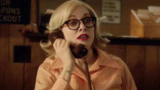 Havana eyeglasses worn by Virginia (Barbara Crampton) as seen in The Last Stop in Yuma County movie