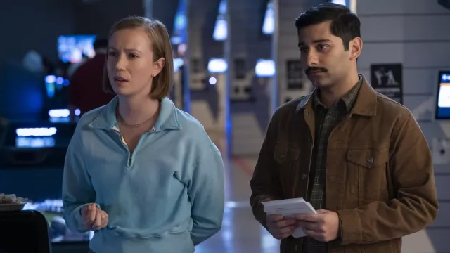 Hacks outfits: Brown Suede Jacket worn by Damien (Mark Indelicato) in season 3, episode 6
