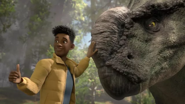 Jurassic World: Chaos Theory Outfits: Yellow Jackert worn by Darius Bowman (Paul-Mikél Williams) in Netflix TV series season 1, episode 1