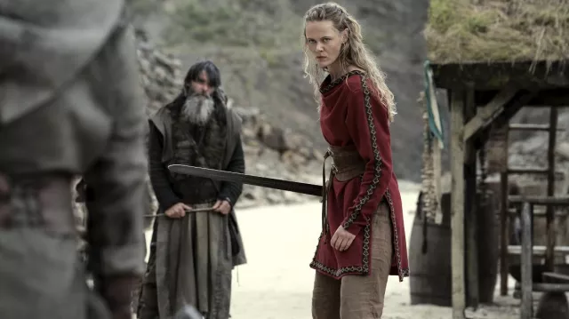 Get the looks of  Vikings: Valhalla TV show: Freydis Eriksdotter (Frida Gustavsson) wears Red tunic in Season 3
