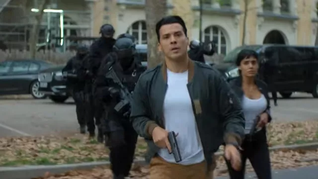 Paris Has Fallen looks: Vincent Taleb (Tewfik Jallab) wears a bomber jacket in season 1