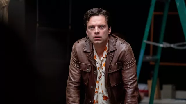 A Different Man Movie Outfits: Sebastian Stan wears a brown jacket to play Edward