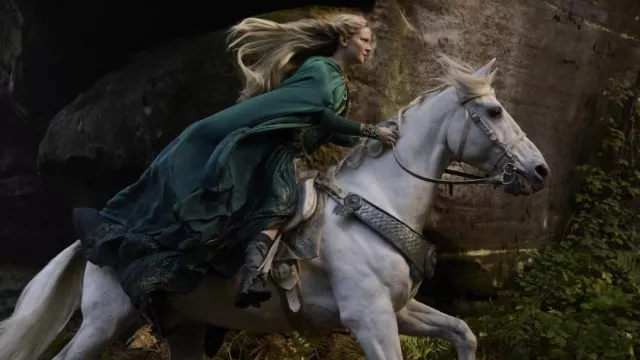 galadriel green dress rings of power I'm soooo excited to have Galadriel's Lindon gown in the cosplay showcase  at @fanexpoboston next week! This gal is very hard to wear to cons because  of the train and the antique