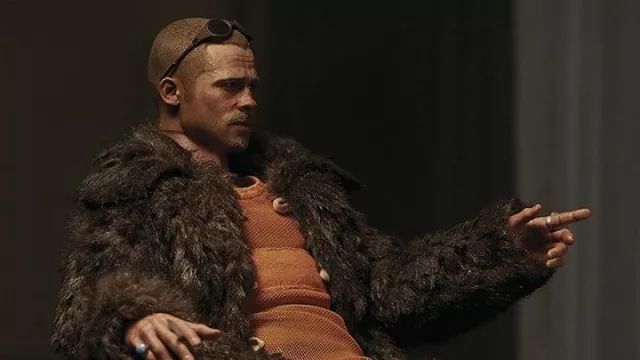 Brad Pitt Fight Club Fur Coat - Tyler Durden's Rebellious Movie Style